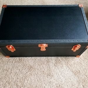 Black Wooden Trunk with Footlocker
